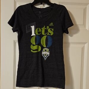 Adidas Kids Charcoal Tee with Bold Graphic